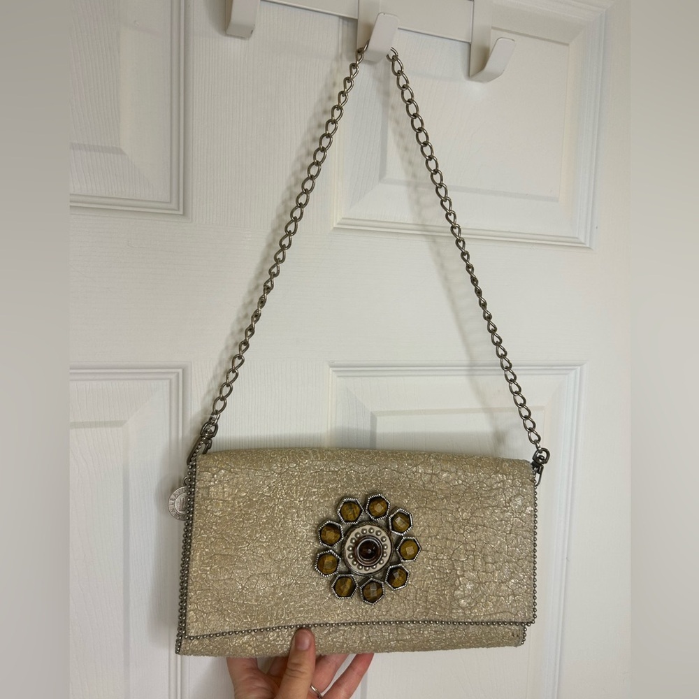 LEATHEROCK Chicest Chain Strap textured stone rock boho country USA Satchel Bag